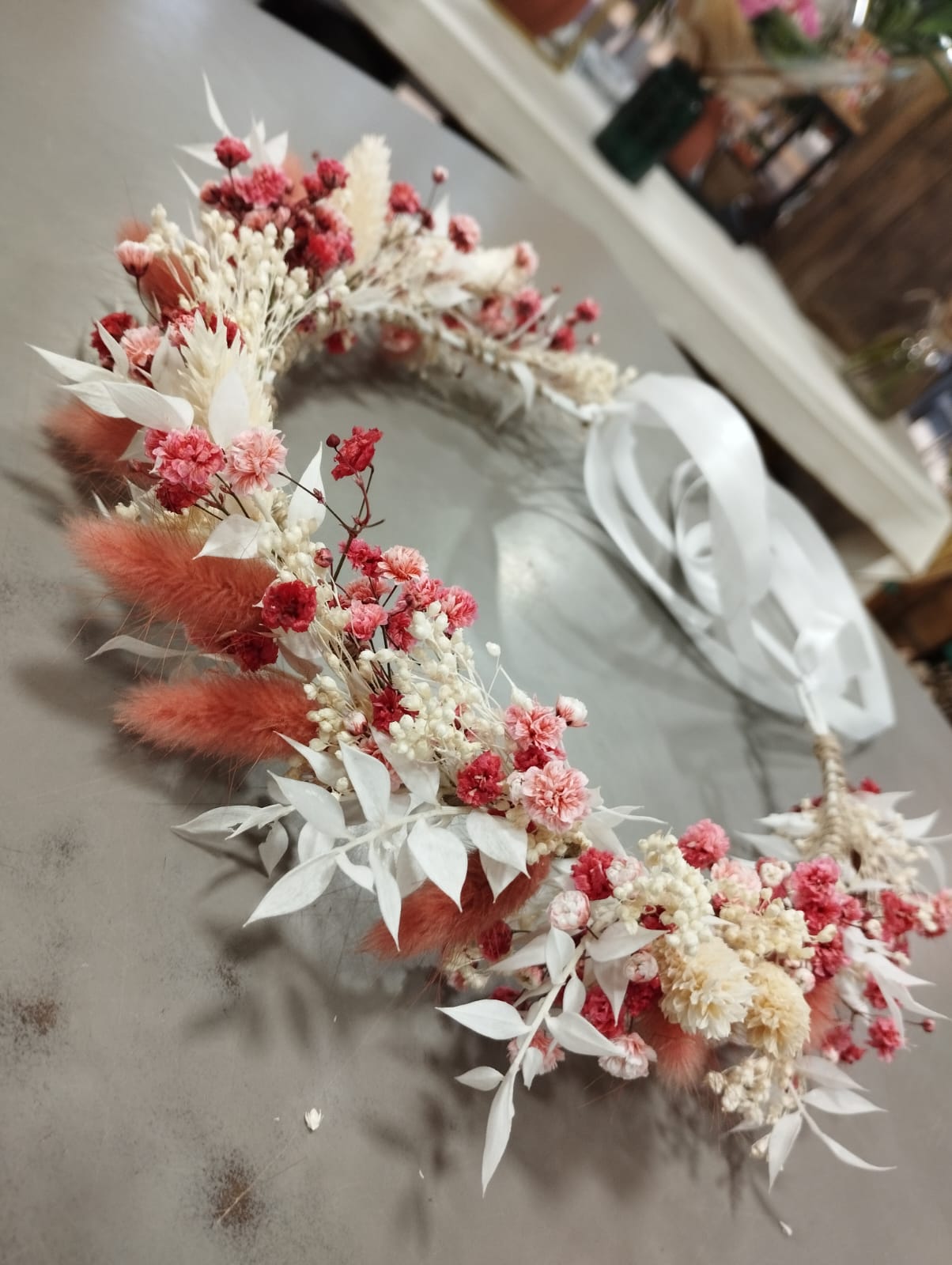 couronne fleurs séchées